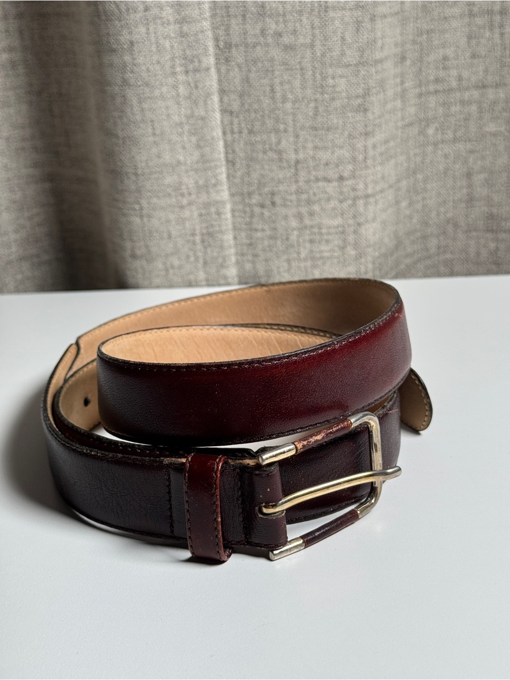 Vintage Christian Dior Oxblood Leather Belt